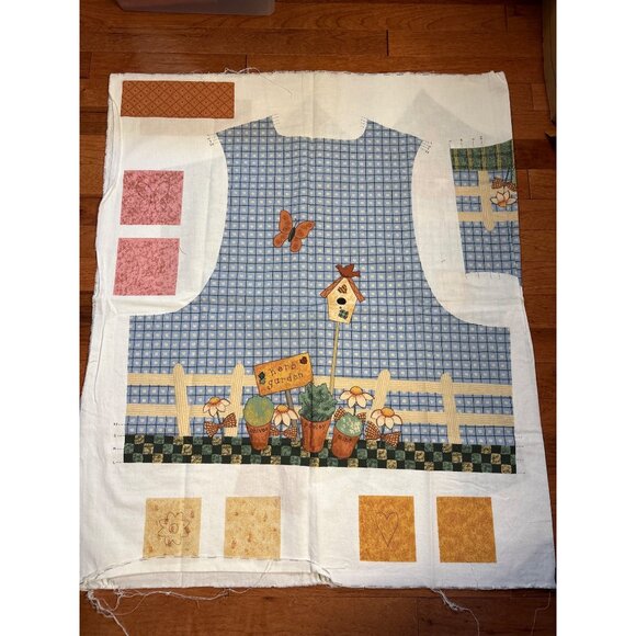 Gardening Angel Vest Sewing Fabric Craft Panel Whimsical Illustration & Detailed - Picture 15 of 16